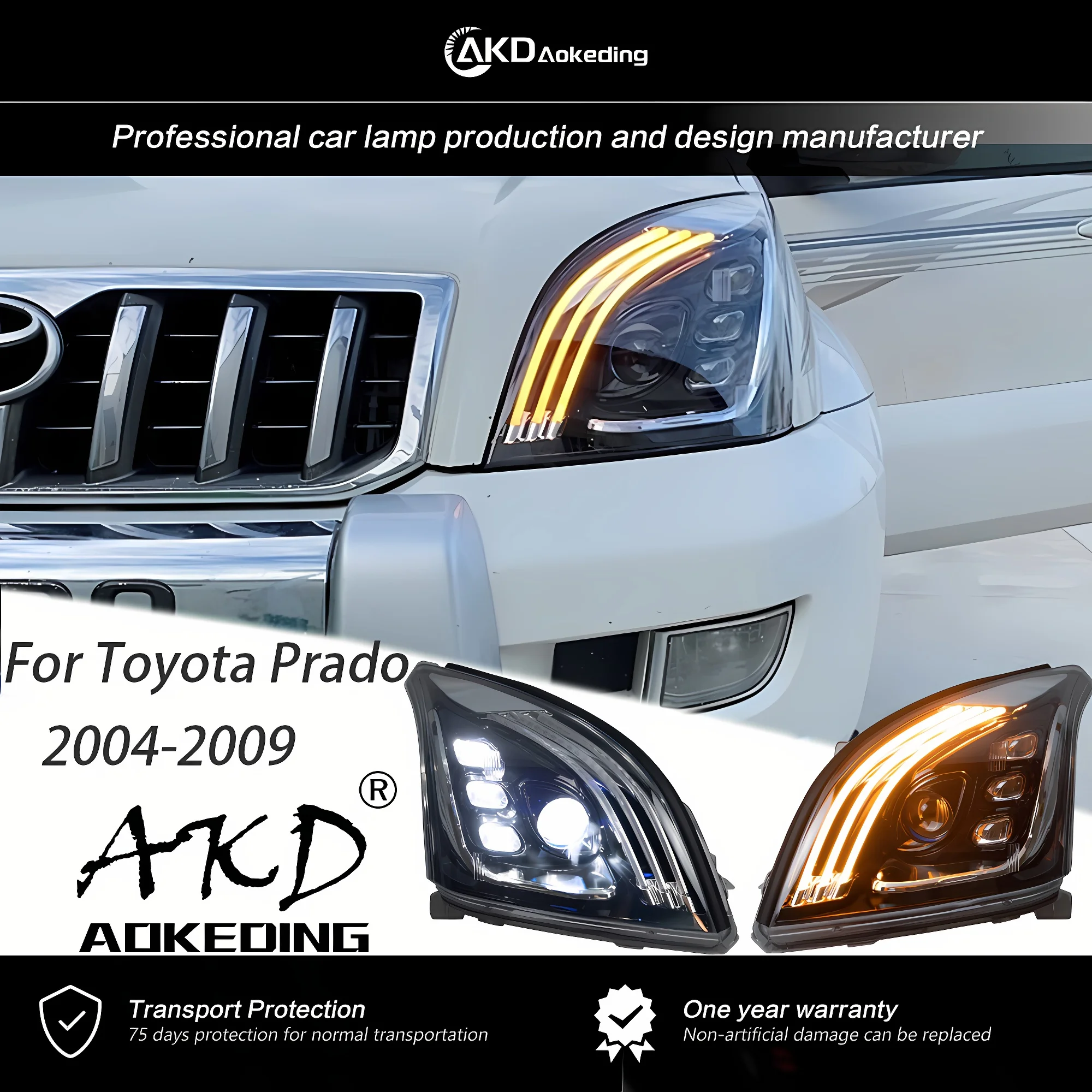 

AKD Front Lamp For Toyota Prado 2004-2009 LC2700 Head Light LED Headlights Projector Lens Assembly Upgrade Auto Accessories 2PCS