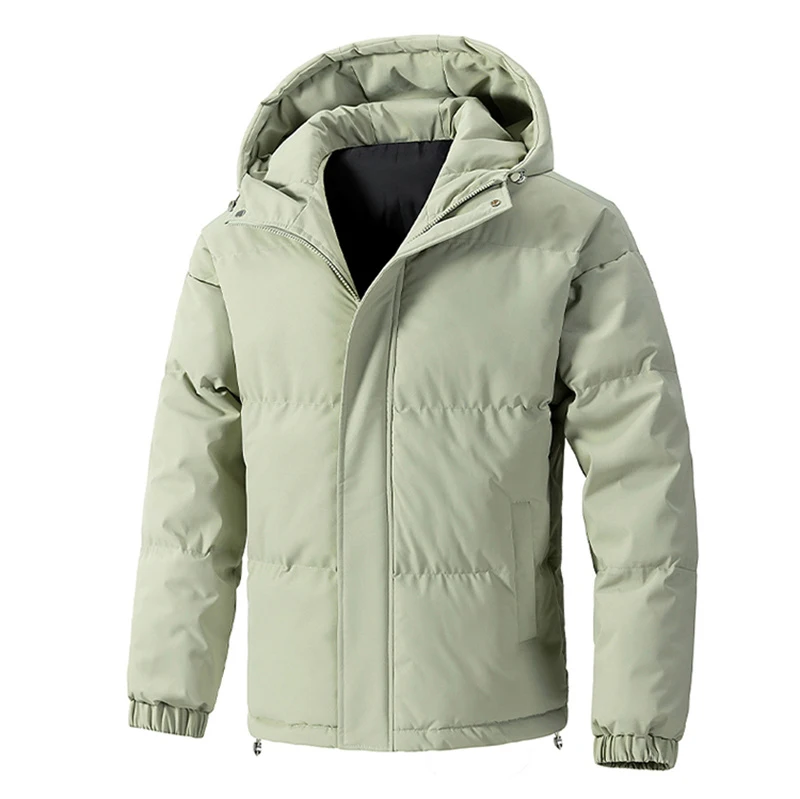 8XL Winter Men's Parkas Solid Premium Hooded Puffer Plus Size Loose Fit Coat Warm Padded Cotton Outerwear Thick Jacket