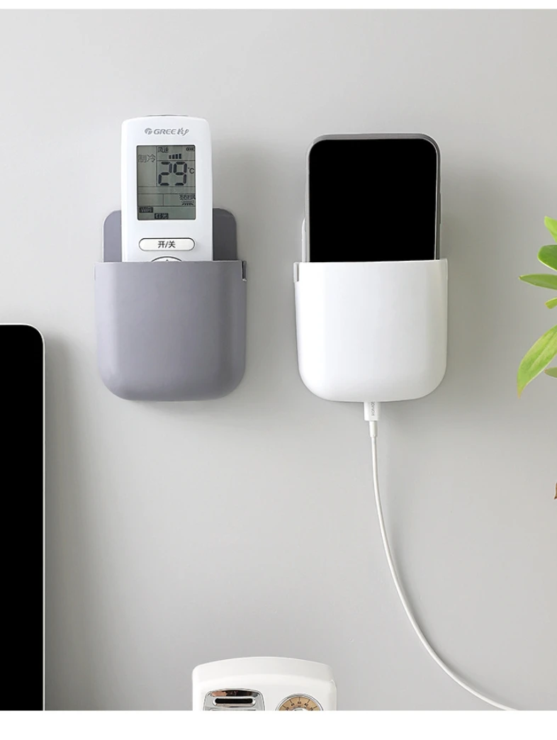 1/2/3pcs Wall Mount Phone Holder, Phone Stand with Self Adhesive, Holder for Shower, Charging, Plug Holder Box Storage