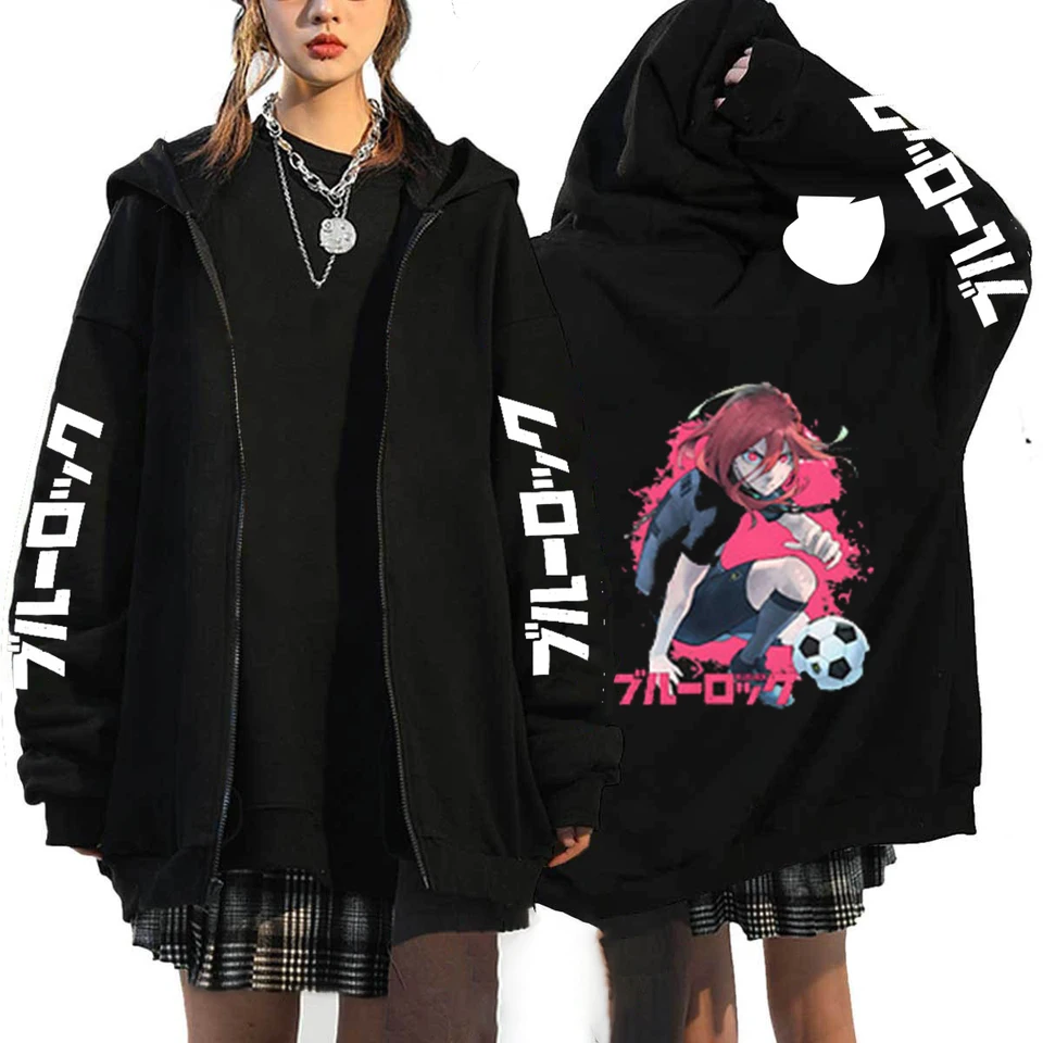 Wulachaka Blue Lock Cosplay Costume Anime Isagi Yoichi Felpe con cappuccio Bachira Meguru Felpe con cappuccio Adulto Pullover Manica Lunga Weatshirts Giacca, 4, L