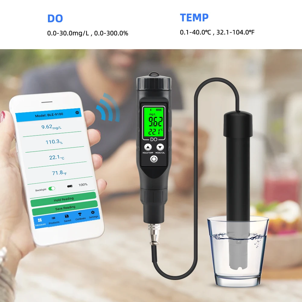 Bluetooth-анализатор растворенного кислорода 0-30 мг/л