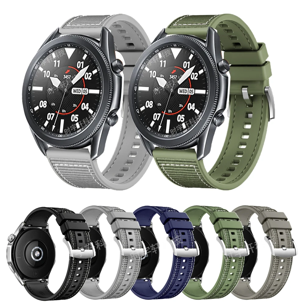 Cinturino 22Mm Per Samsung Galaxy 3 45Mm/Orologio 46Mm Smartwatch Cinturino In Nylon Silicone Per Samsung Gear S3 Frontier Accessori