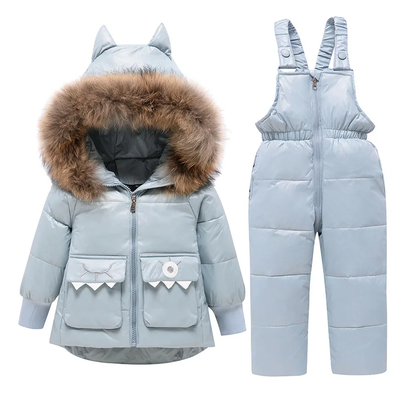 

children's down jacket dinosaur suit men's thickened down jacket 1-6-year-old baby warm two-piece set