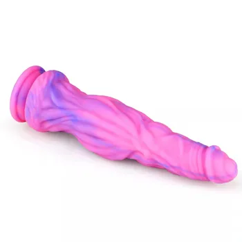 Mix Color Rainbow Liquid Silicone 10 Inch Crystal Monster Dildo Penis Cock Sexy Toys For Women Lesbian 4