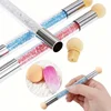 Double-ended Gradient Shading Pen Dotting Brush Sponge Head Rhinestone Handle Nail Art Brush Nail Art Painting Manicure Tools 5