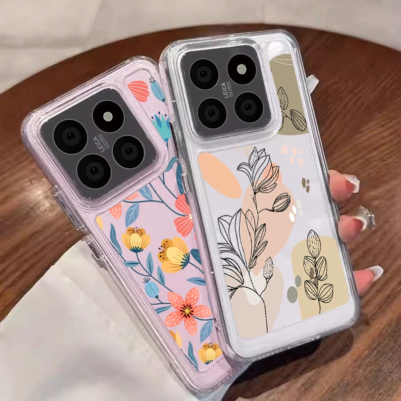 Shockproof Clear Floral Phone Case