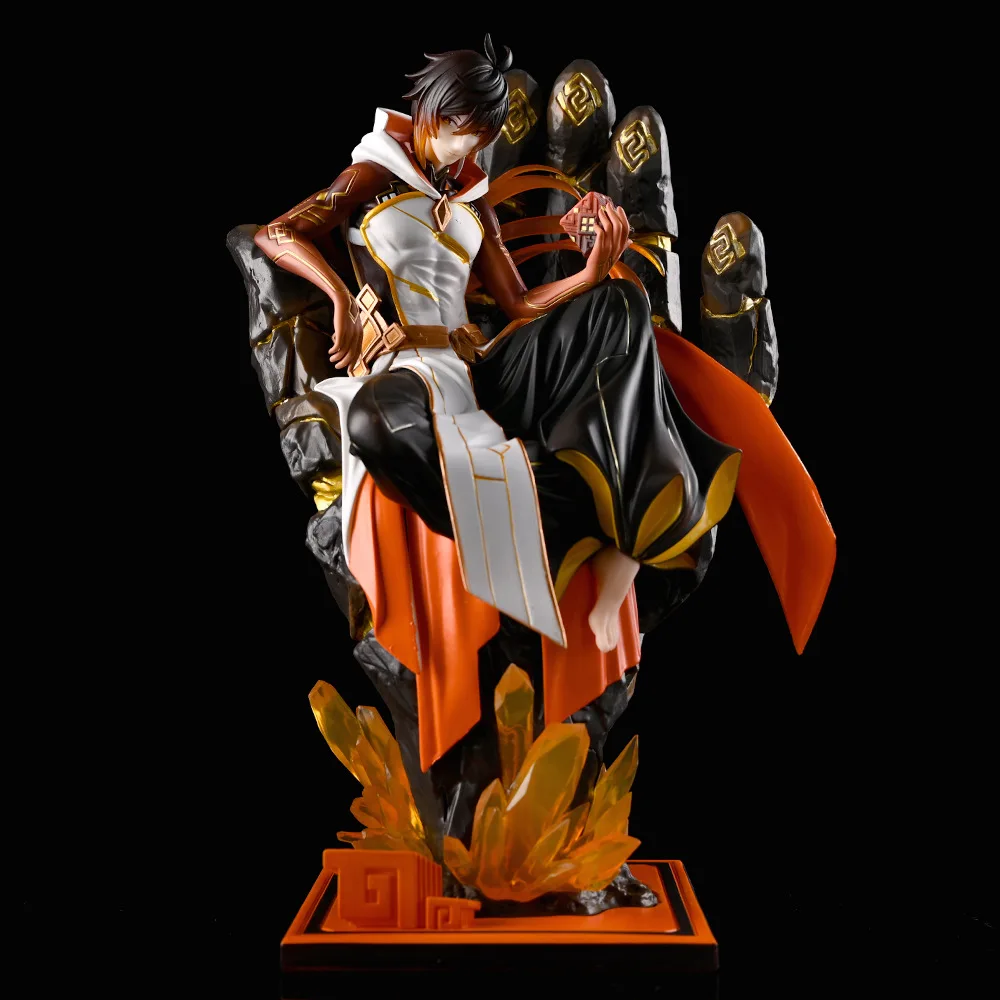 

Аниме-фигурка Genshin Impact Zhongli из ПВХ, 26 см, мир, рок-король, высокое качество, модель Vientiane, офисное украшение, модель