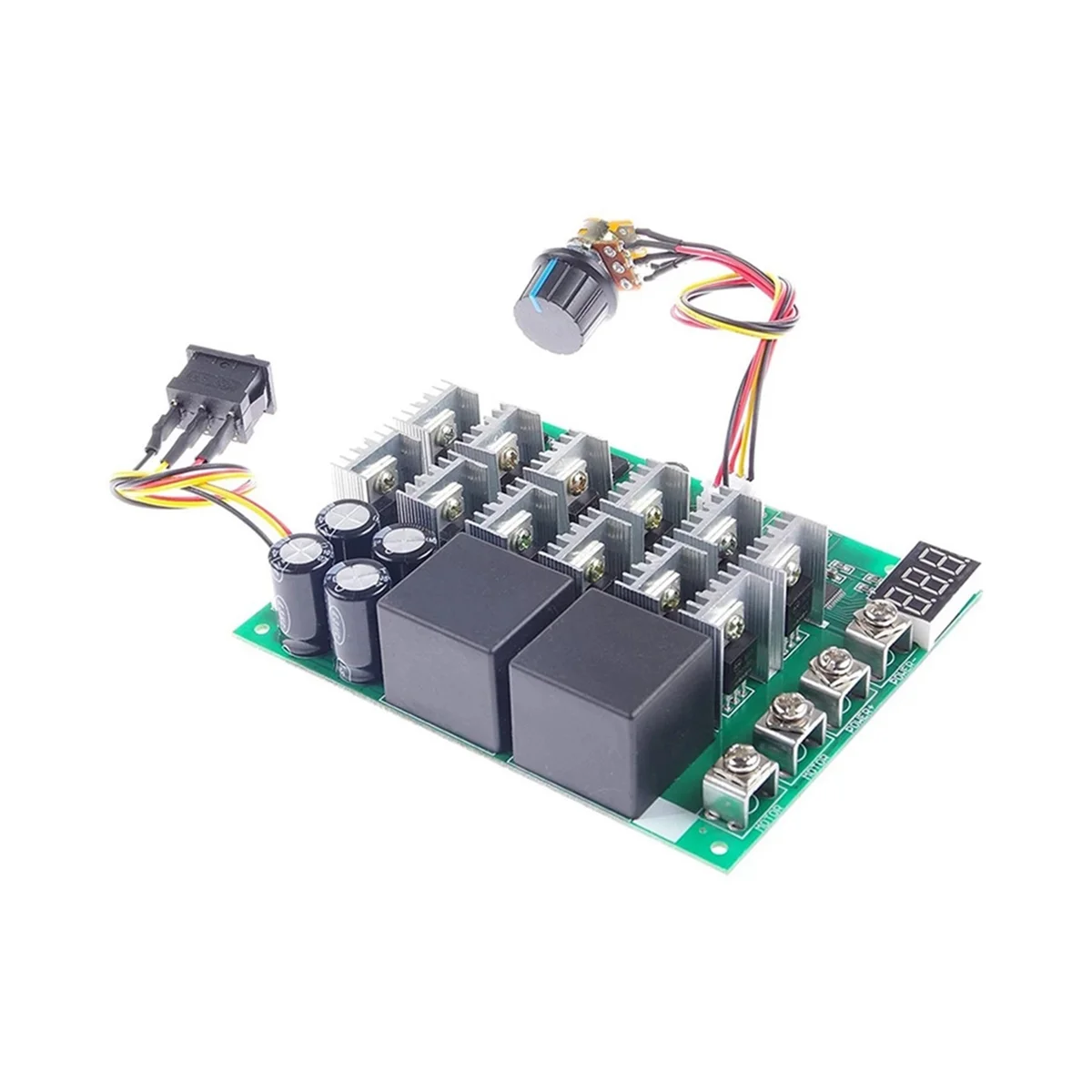 

DC10-55V 60A Digital Display PWM Speed Controller Module Forward Reversal 0-100% Adjustable DC Motor 12V24V36V48V 0-100A