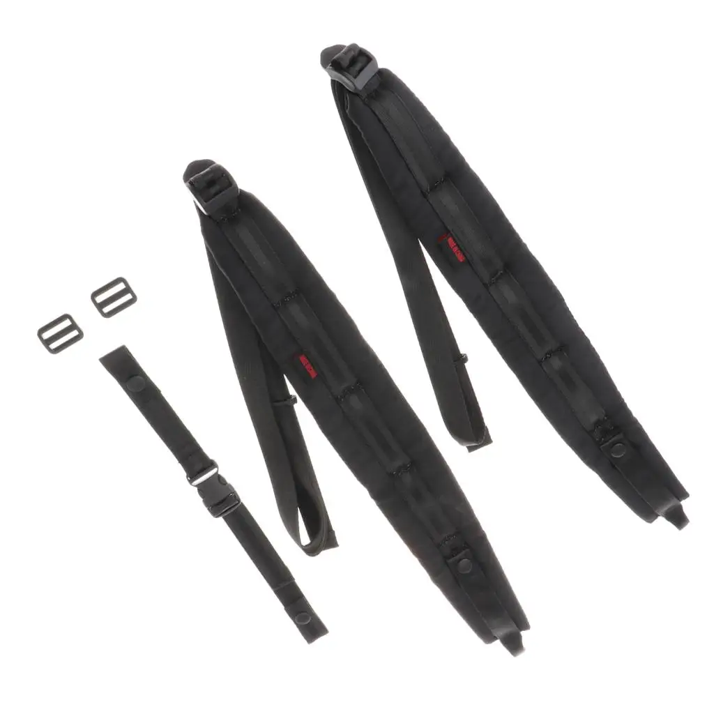 Set Of 2 Adjustable Accordion Strap PU Leather Accordion Shoulder Straps Straps for 16-120 Bass Black accordion shoulder strap