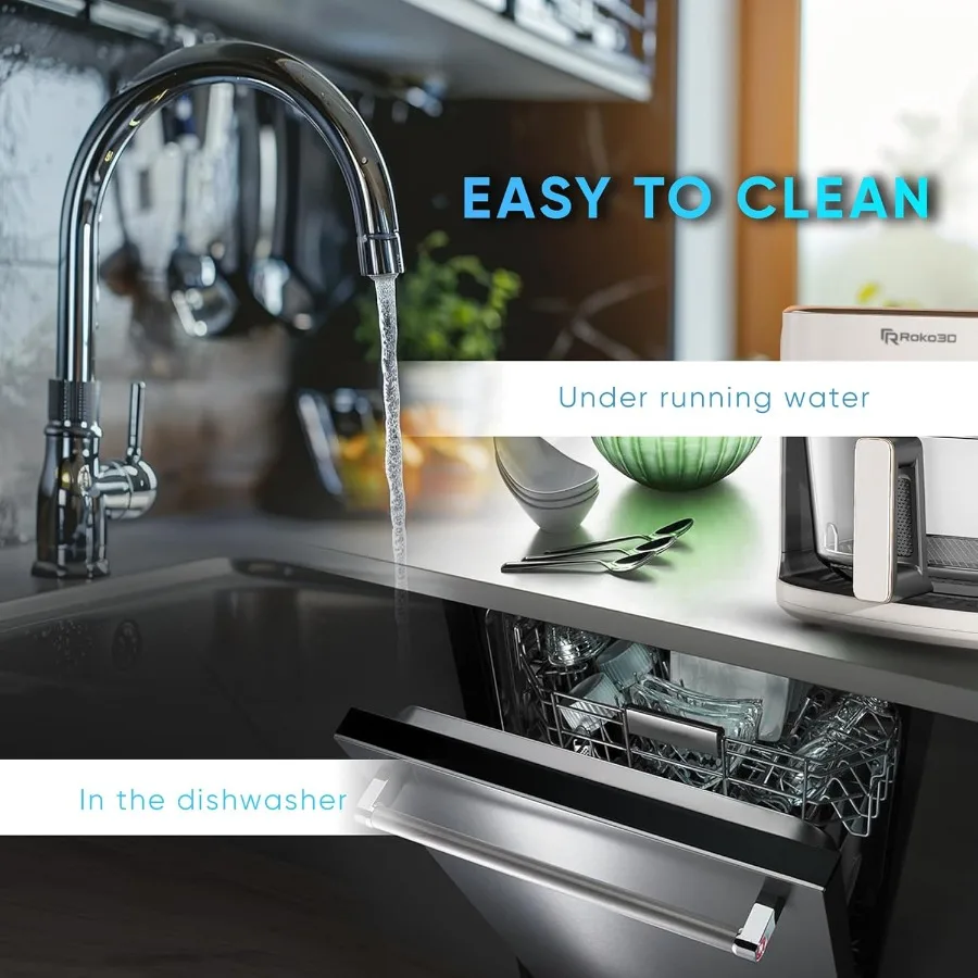 Glass Air Fryer 4.5 Quart NonToxic Basket for OilFree Frying Baking and Roasting in Home Kitchens LED Touch Panel Control with 8 küchexyz.de description