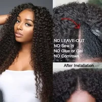 Perruque en cheveux humains naturels vietnamiens ondulés, densité 250, améliorée, sans colle, avec raie en V, effet vague d'eau, pour femmes 1