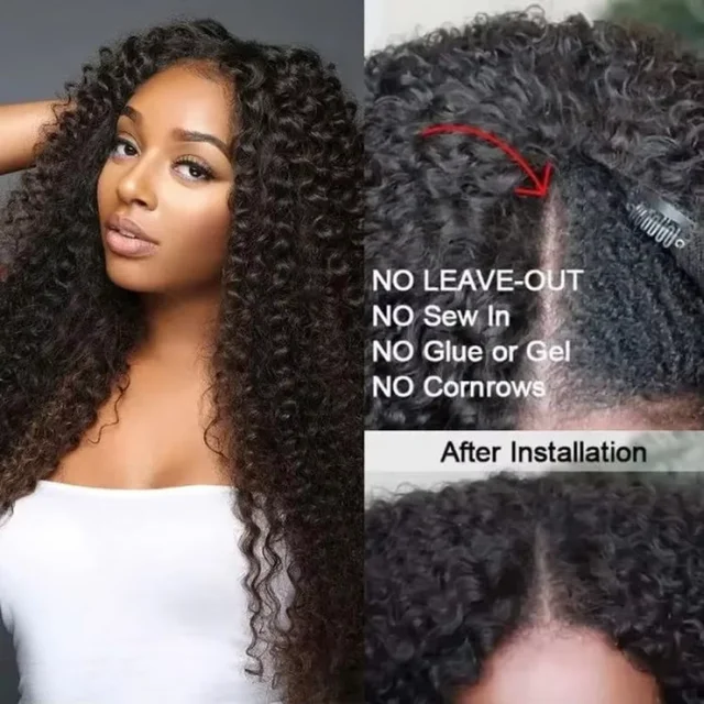 Perruque en cheveux humains naturels vietnamiens ondulés, densité 250, améliorée, sans colle, avec raie en V, effet vague d'eau, pour femmes 1