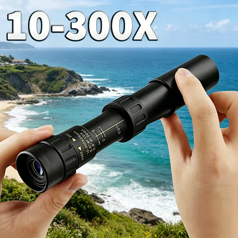 단안경 10-300X40 줌 강력한 장거리 전문가용 단안경 HD 고품질 프리즘 휴대..