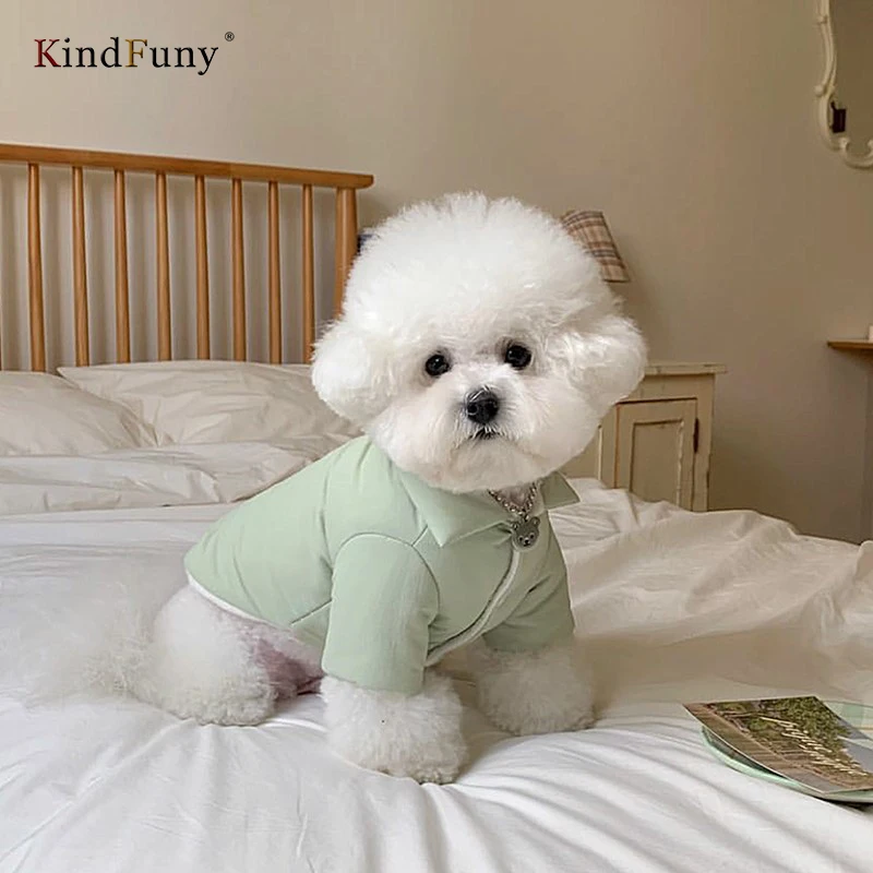 

KindFuny Dog Clothes Thickened Cotton Clothes Winter Warm Cat Teddy Pomeranian Schnauzer Small Puppy Autumn and Winter Clothes