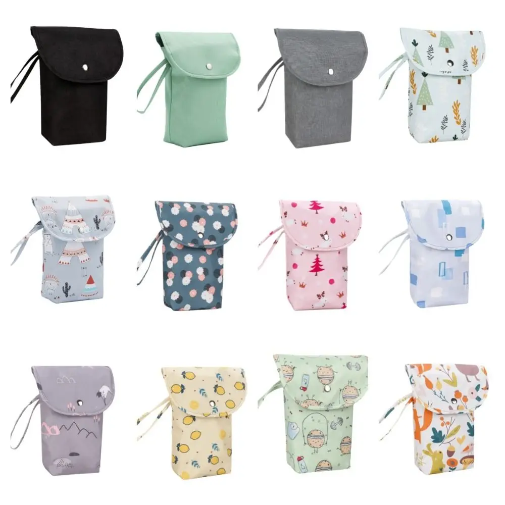 Portable Cartoon Baby Diaper Bag Oxford Cloth Large Capacity Mommy Handbag Handheld Waterproof Diaper Storage Bag Baby