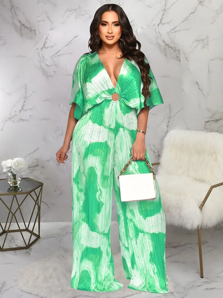 Wmstar Jumpsuit Women One Piece Outfit Clothing Printed Sexy Short Sleeve New Summer Casual Bodysuit Wholesale Dropshipping 2024