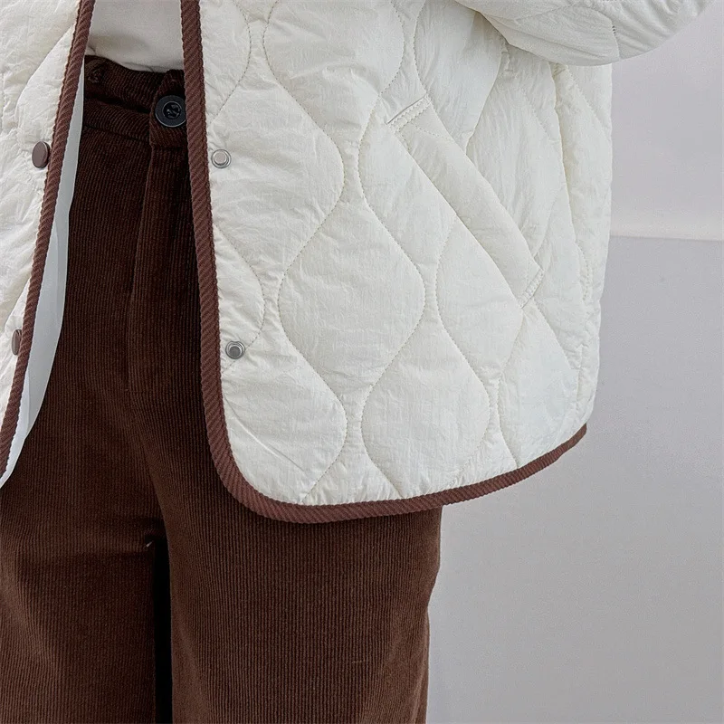 Plus Size Women Parka Winter New Fashion Contrast Color Lapel cotton-padded Jacket 883