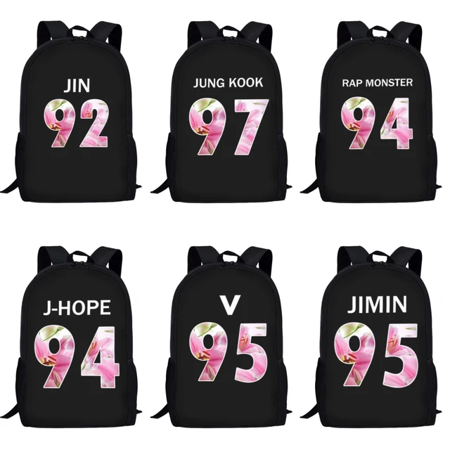 BTS Backpack School Bag for Student Laptop Bag JIMIN JUNGKOOK V JIN