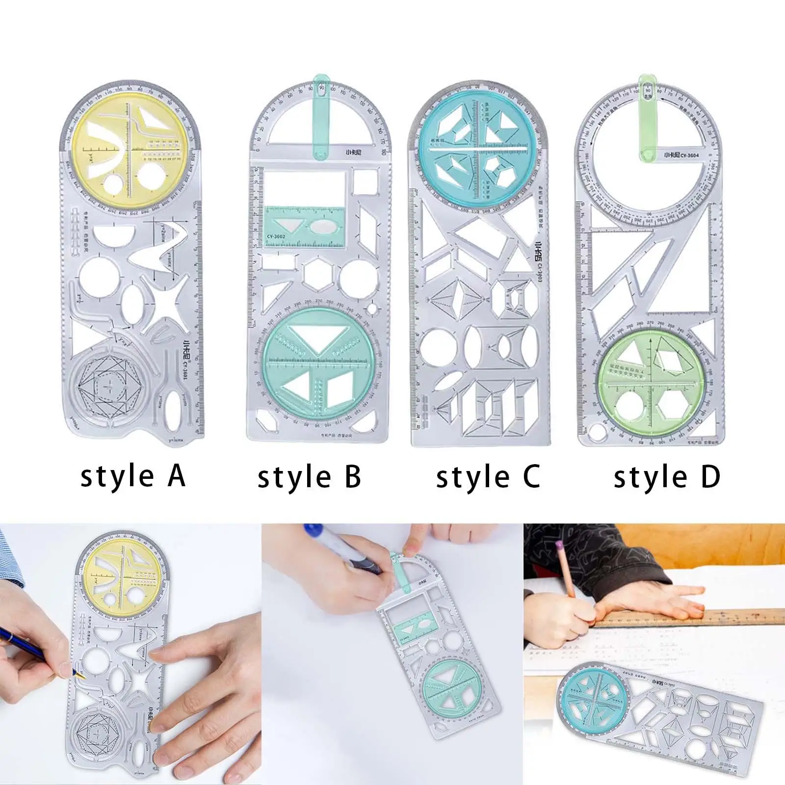 Geometric Ruler Drawing Template Form Work Painting Measuring Stencil Drawing Rulers