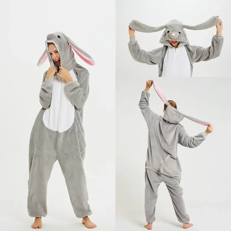 

Winter Kigurumi Oneise For Kids Adults Boy Girl Unicorn Pajamas Animal Rabbit Cartoon Sleepwear Unicornio Overalls Pyjamas Women