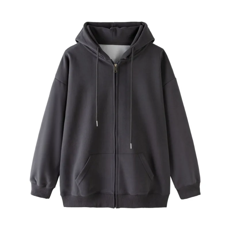 2023 Spring Autumn New Cardigan Women Coat Winter Plus Fleece Thicken Brushed Cardigan Hooded Commuter Short Loose Hoodie
