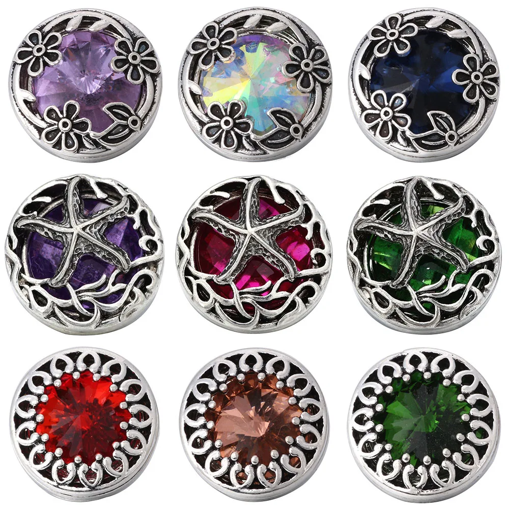 

5pcs/lot Metal Snap Jewelry Hollow Box Flower Snap Button For 18mm Snap Bracelet Bangles Women DIY Jewelry