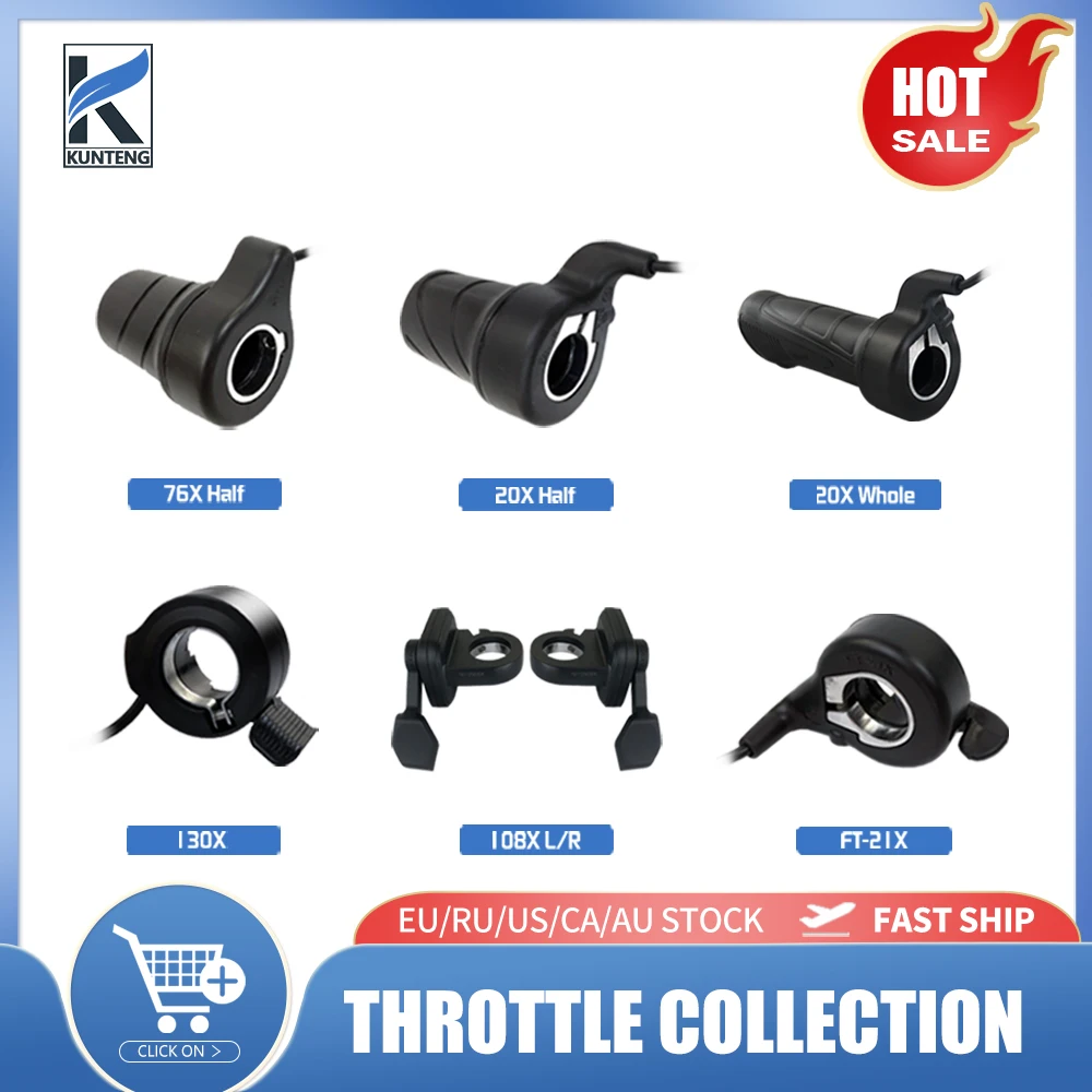 

Ebike Thumb Throttle 130X/FT-21X/76X/20X/108X Half/Whole Twist Throttle Handle 12-72V Left/Right Hand Accelerator Accessories