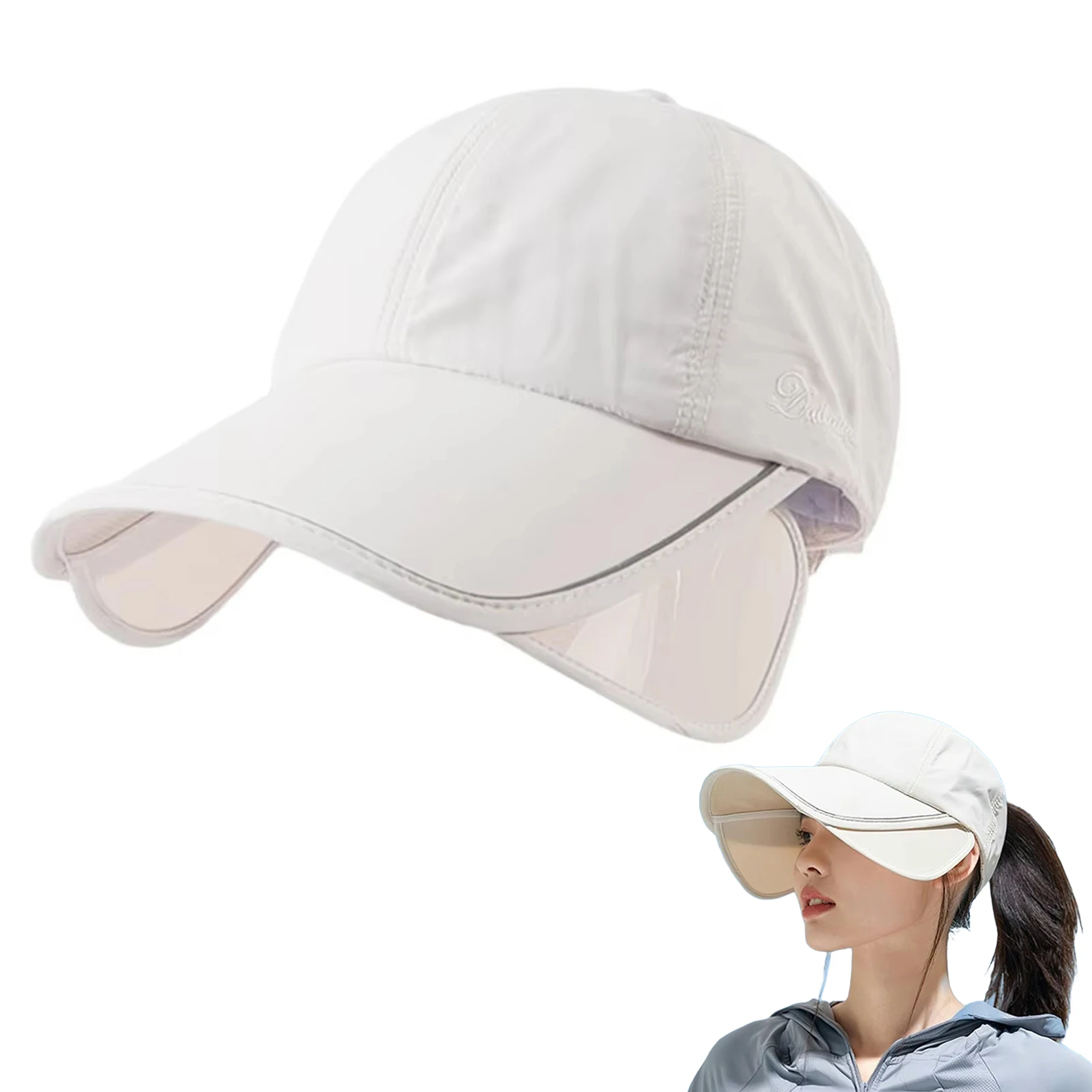 Outdoor-Sonnenhut, Golf, UV-Schutz, breite Krempe, Sommersportkappe, vollständige Gesichtsabdeckung, verstellbar, für Männer und Frauen – Detail 1