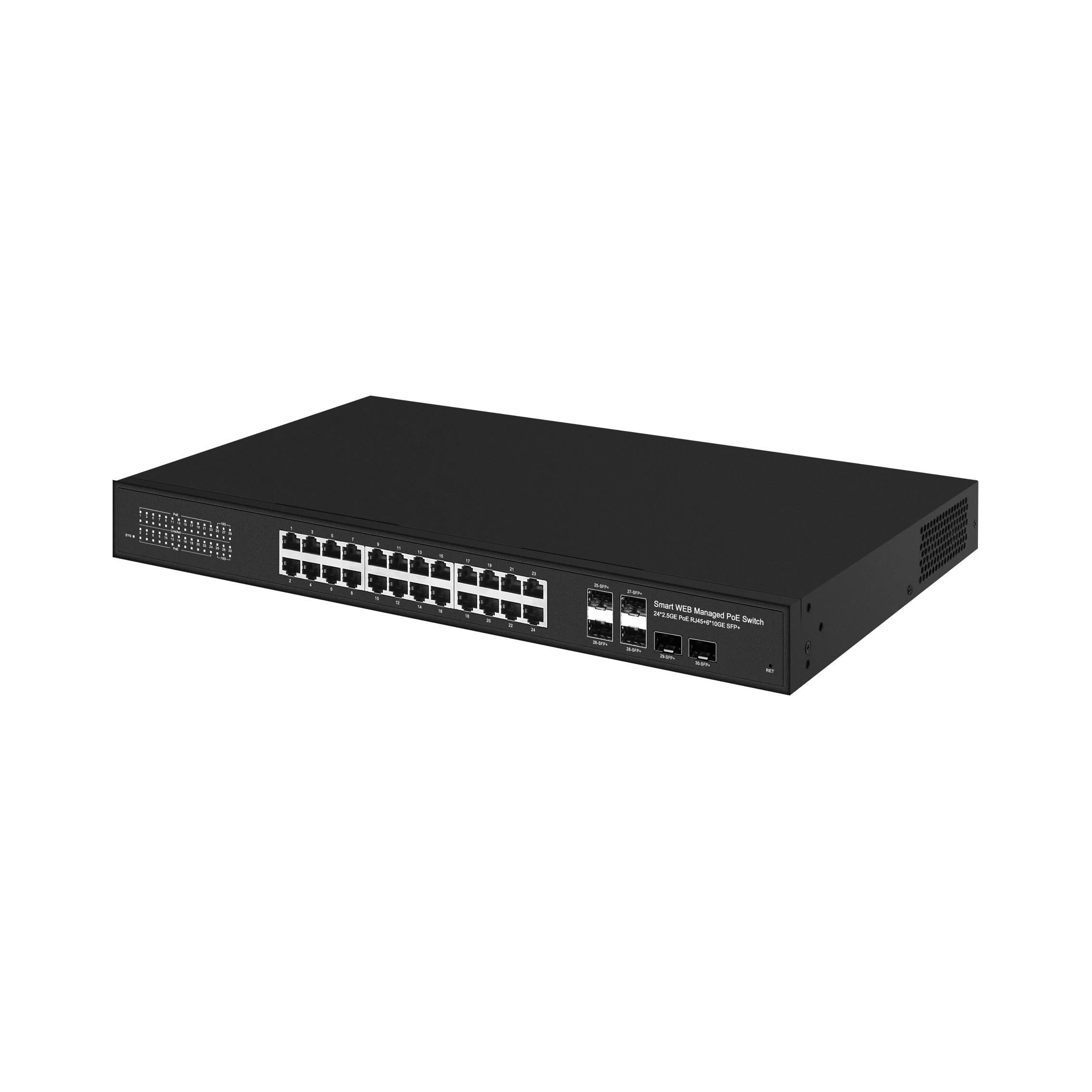 라이트 스마트 24 포트 2.5G POE 또는 비 관리 스위치, 6*10G SFP + 업 링크