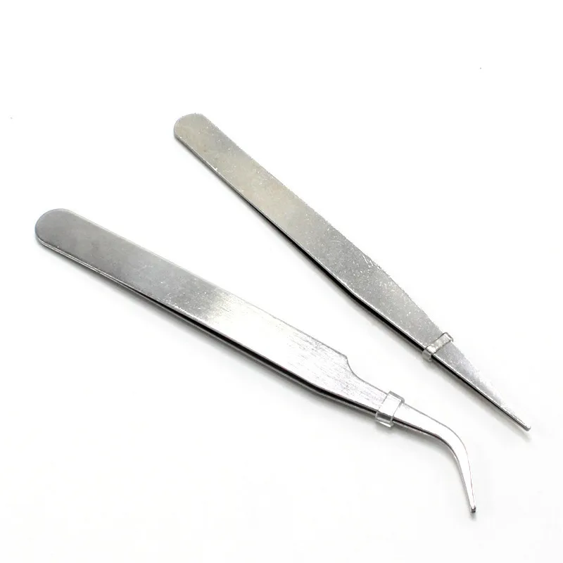 1/5pcs Stainless Steel Tweezers Repair Tools Electronic Industry Tweezers Straight Elbow Clips Epilator Precision