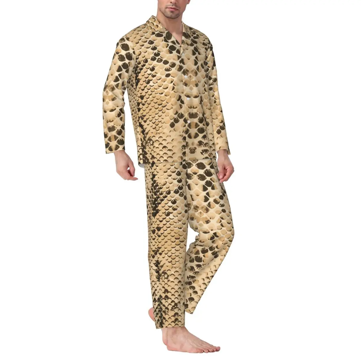Pijama Masculino NACHILA De Viscose De Bambu - Conjunto Manga Longa E Calça, Super Macio E Confortável