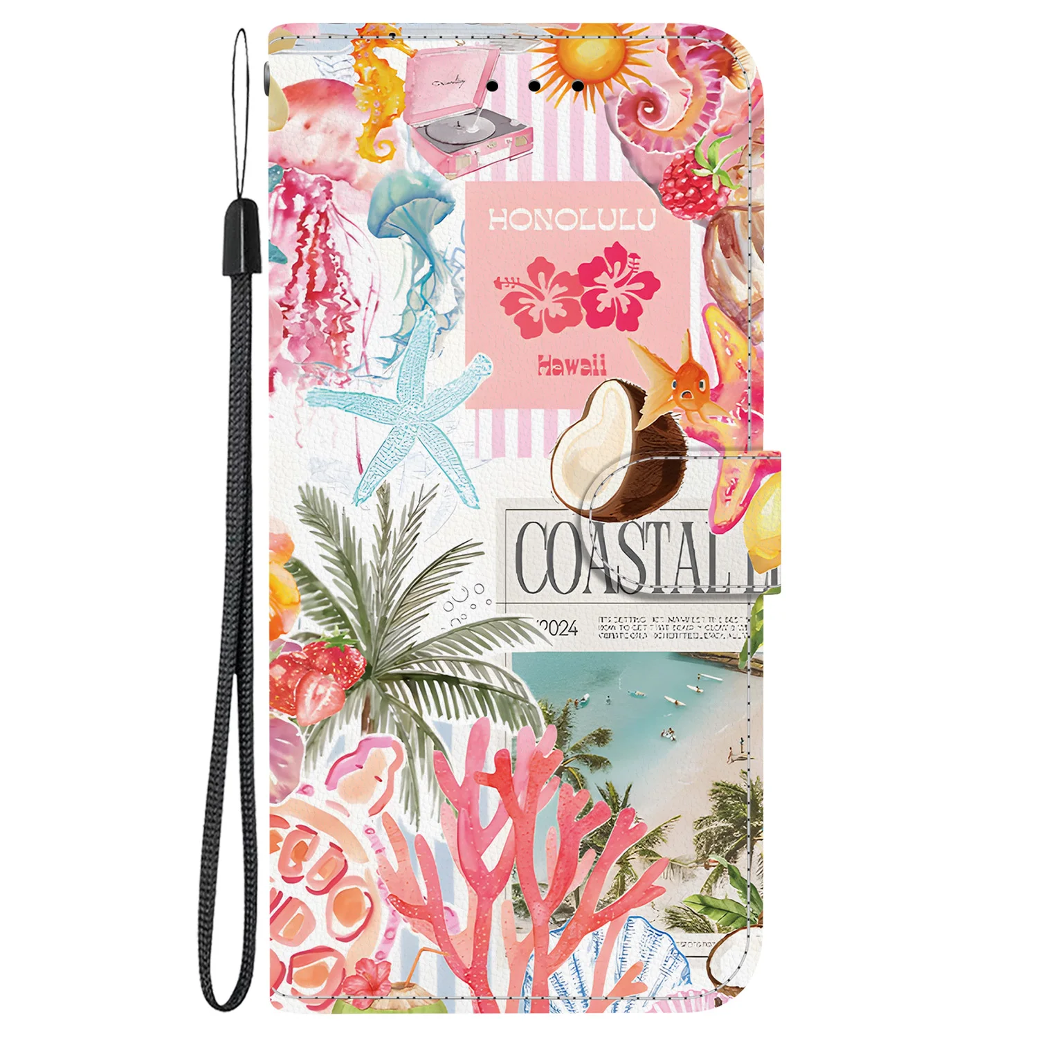 Elegant Floral Leather Flip Phone Case with Stand and Card Slots