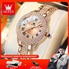 OLEVS 9943 Womens Watch Original Fashion Quartz Watch Roman Inlaid Zircon Dial Reloj Waterproof Luminous  Ladies Watch Box 1
