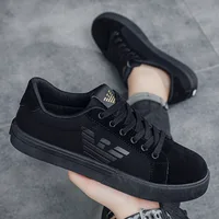Luxury Designer Fashion Men's Black Rhinestone Platform Shoes Microfiber Leather Fabric Breathable Rock Hip-hop Walking Sneakers 2