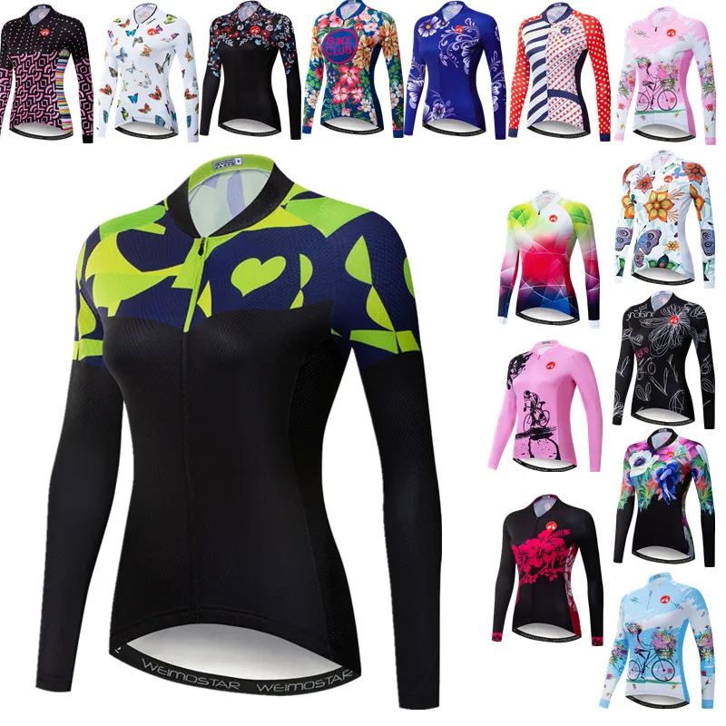 

Weimostar Women's Cycling Jersey Long Sleeve MTB Bike Clothing Quick Dry Bicycle Clothes Autumn Cycling Jacket Maillot Ciclismo