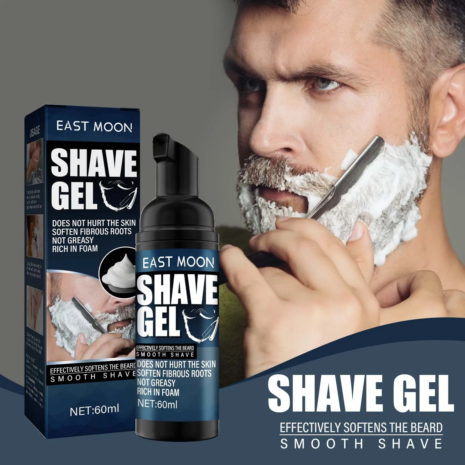 Shaving Cream Foam Gentle Soft Beard Reduce Friction Manually Shave