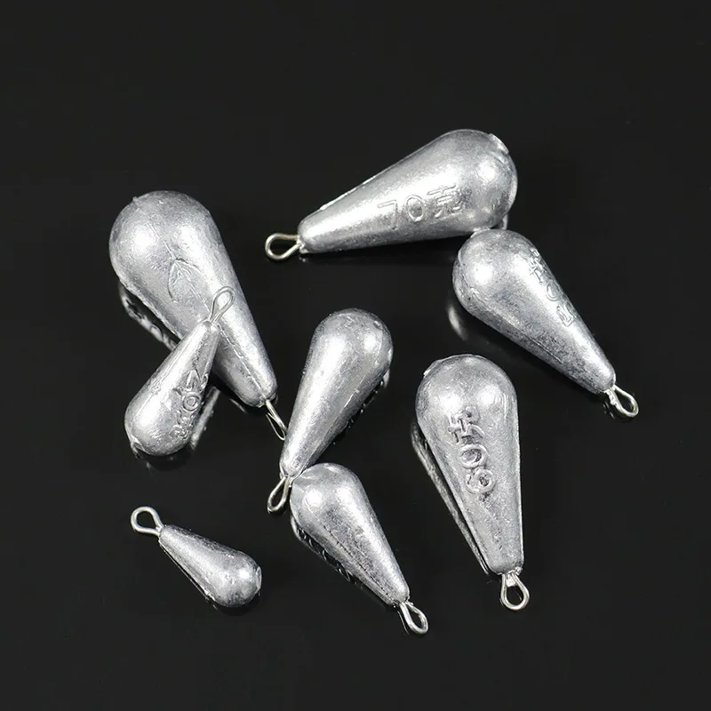 Versatile Drop-Shaped Fishing Weights with Ring | Multiple Weight Options
