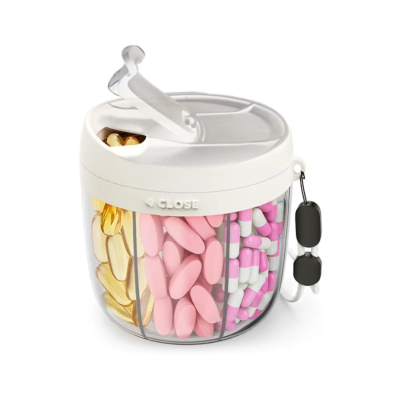 Enhanced Portable 7-Section Vitamin Supplement Organizer with Clarity-Boosting Design