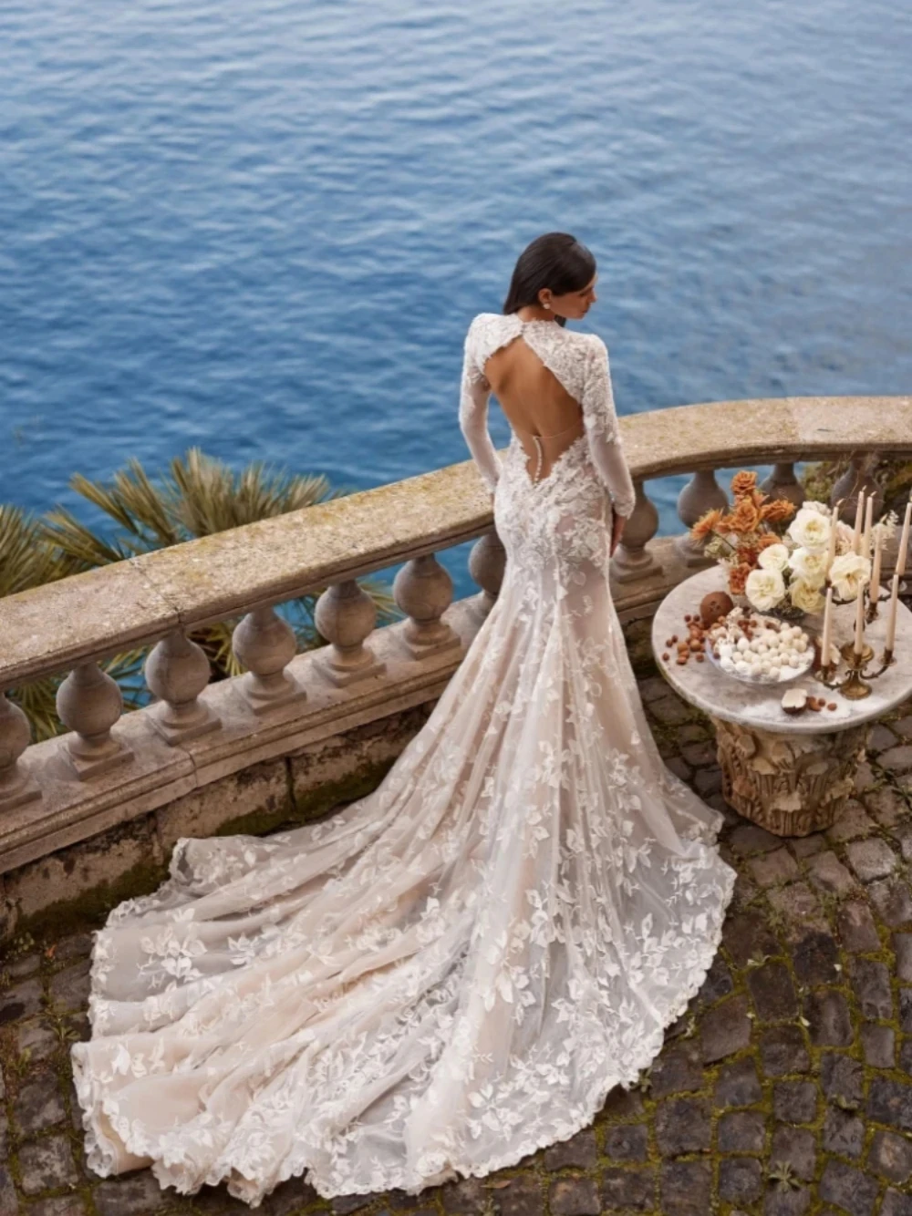 Gorgeous Wedding Dresses Exquisite Bridal Gowns Lace Appliques Full Sleeves Backless Robes 2025 Vestidos De Novia Customized 2