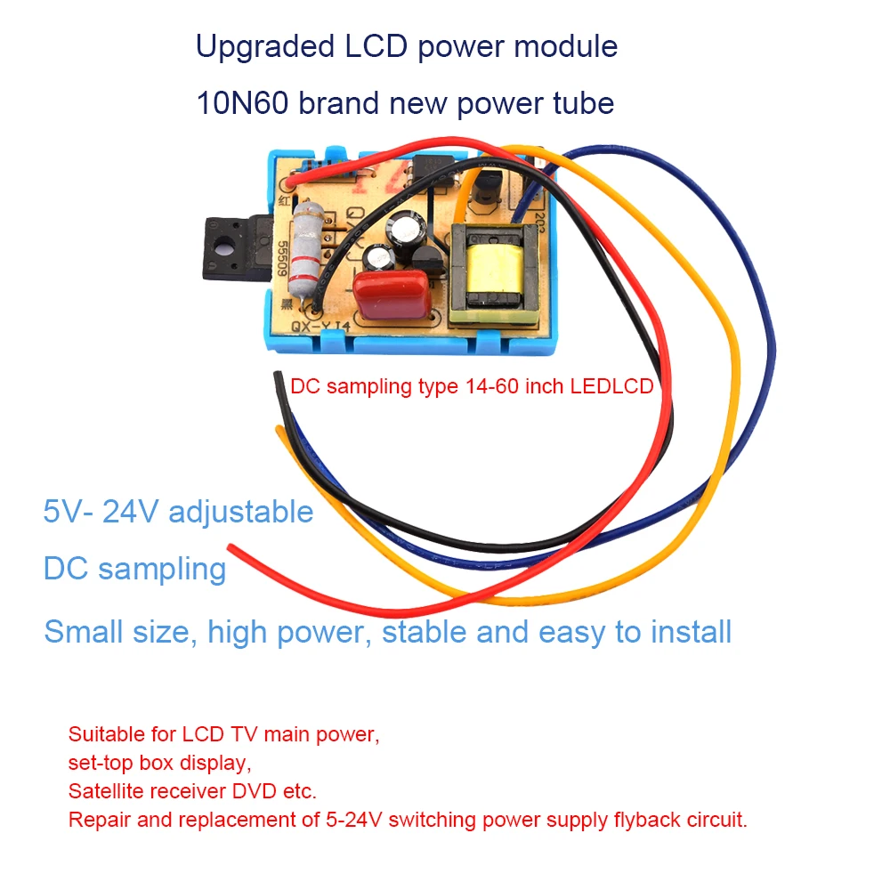 Enhanced Universal Flyback Power Supply Module for LCD TVs (14-60 Inch) with 5V-24V DC Output