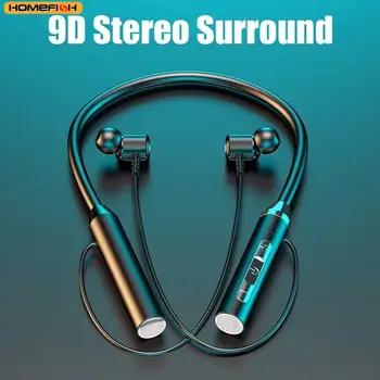 9D Bluetooth Earphones Wireless Headphones Magnetic Sport Neckband Neck-hanging TWS Earbuds Wireless Blutooth Headset with Mic