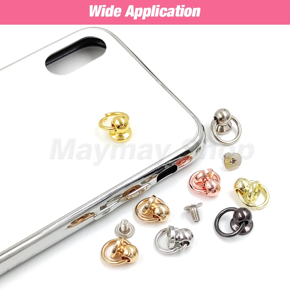 Jewelry Making Supplies Craft Supplies 20set 7/8/10mm Metal Chicago Screw Rivet Ball Post Screwback With O Ring Stud For Leathercraft Phone Case Decoration Accessories