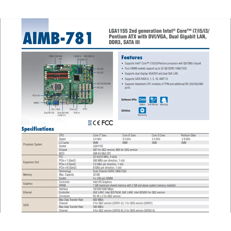 Hot Industrial Computer Motherboard ATX Dual Display For Advantech AIMB-781 AIMB-781QG2-00A1E 5 Hot Industrial Computer Motherboard ATX Dual Display For Advantech AIMB-781 AIMB-781QG2-00A1E - Image 3