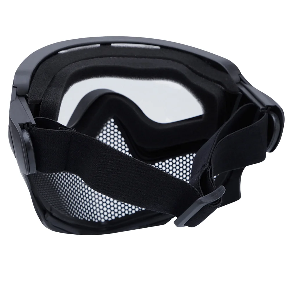 1PC Dual Mode Combat Mask Outdoor Game Mask Gear Steel Screen Protective Unisex Outdoor Game for Man Women (Black)