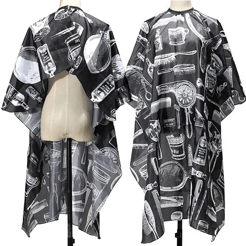 Hairdressing Cape Black White Professional Hair-Cut Waterproof Protect Gown