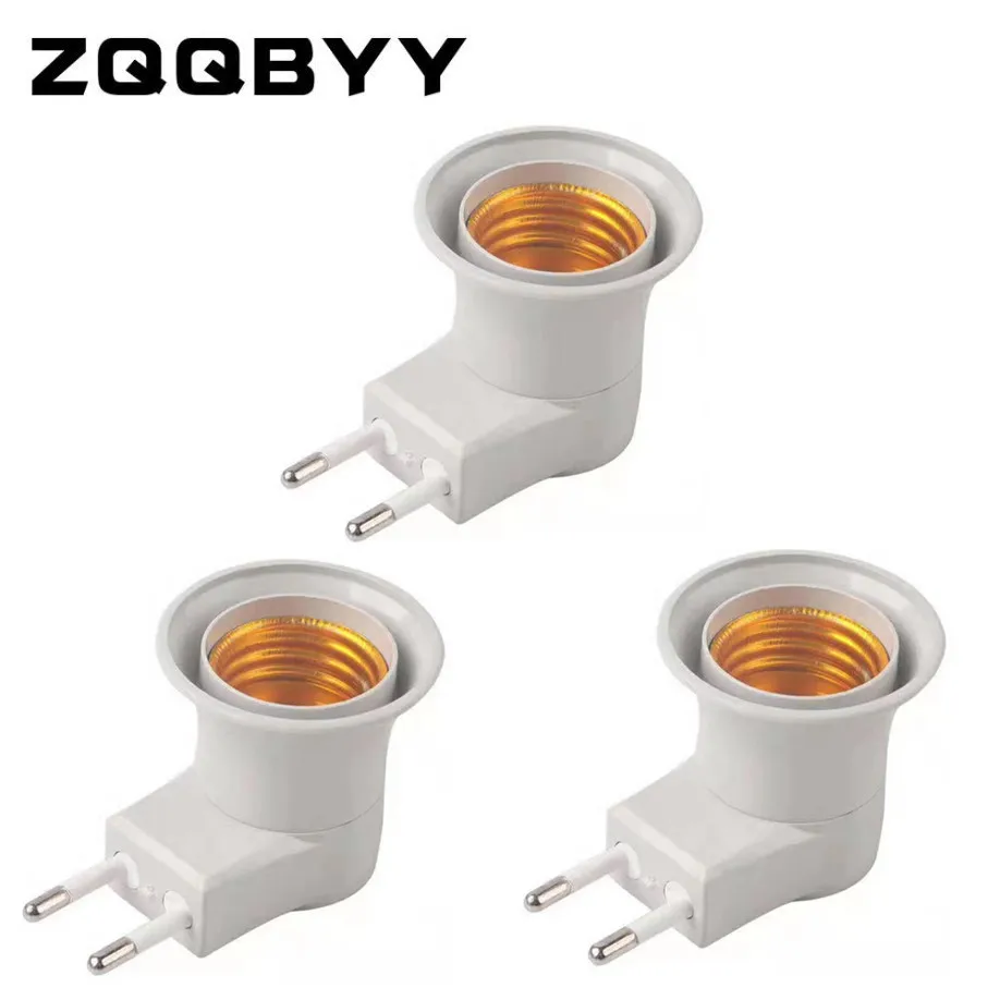 3Pcs E27 EU/US plug adapter with power on-off control switch E27 Socket Lamp Base Lamp Socket Free Shipping 3pcs set socket