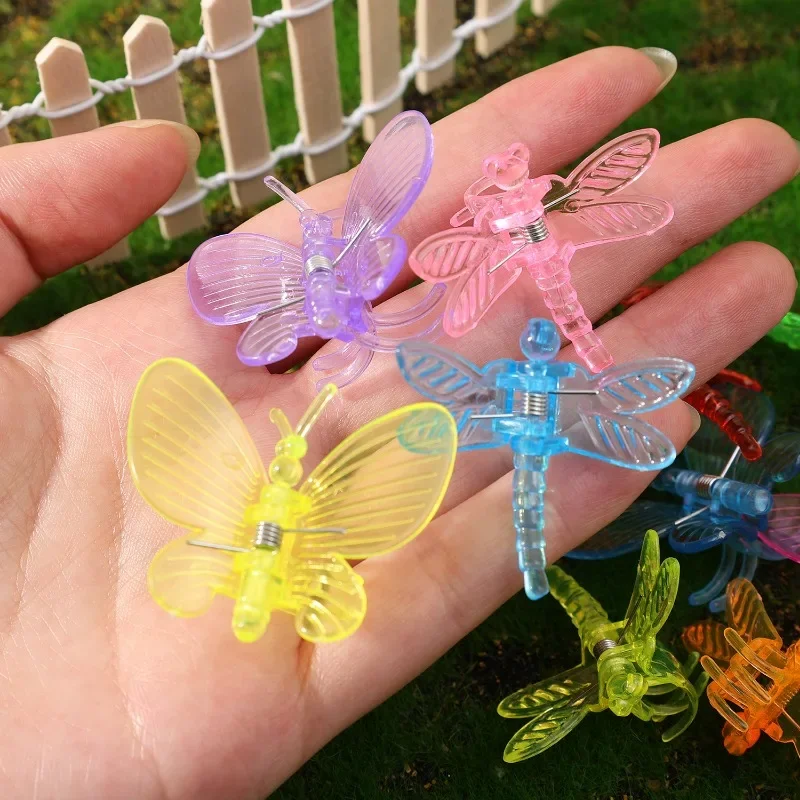 100/10pcs Butterfly Dragonfly Orchid Clamp Garden Plant Clips Plant Vine Climbing Fixed Support Plastic Clip Bonsai Garden Decor