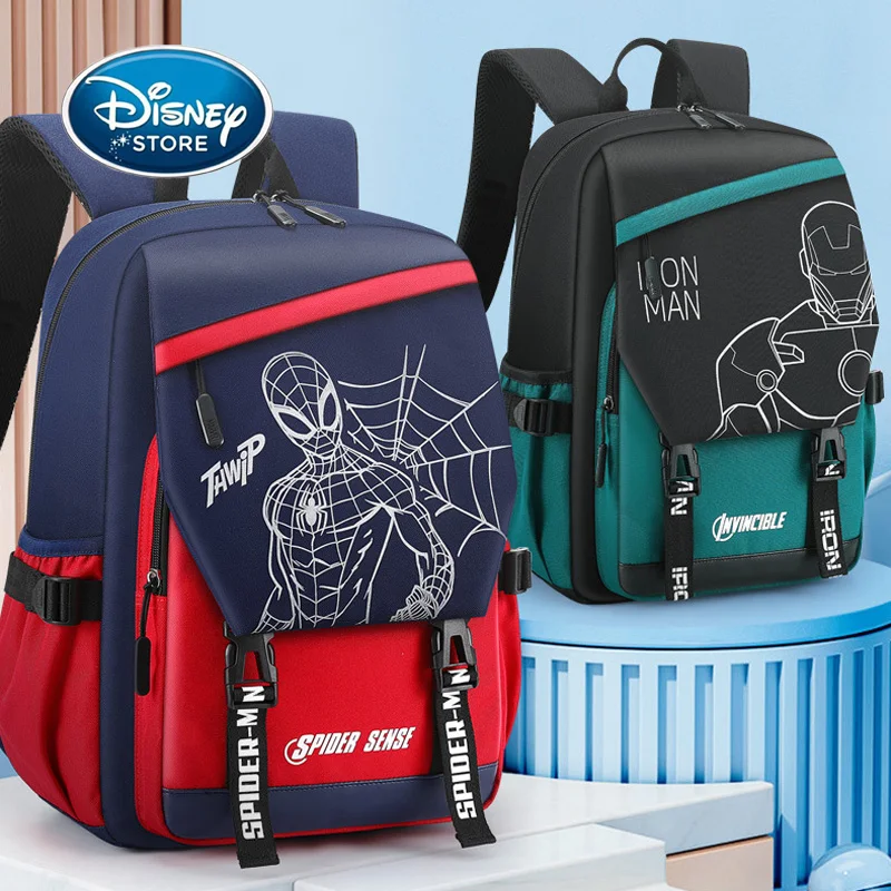 disney-spider-man-iron-man-teenage-boys-color-blocking-sports-kids-backpack-middle-high-schoolbag-elementary-student-bag