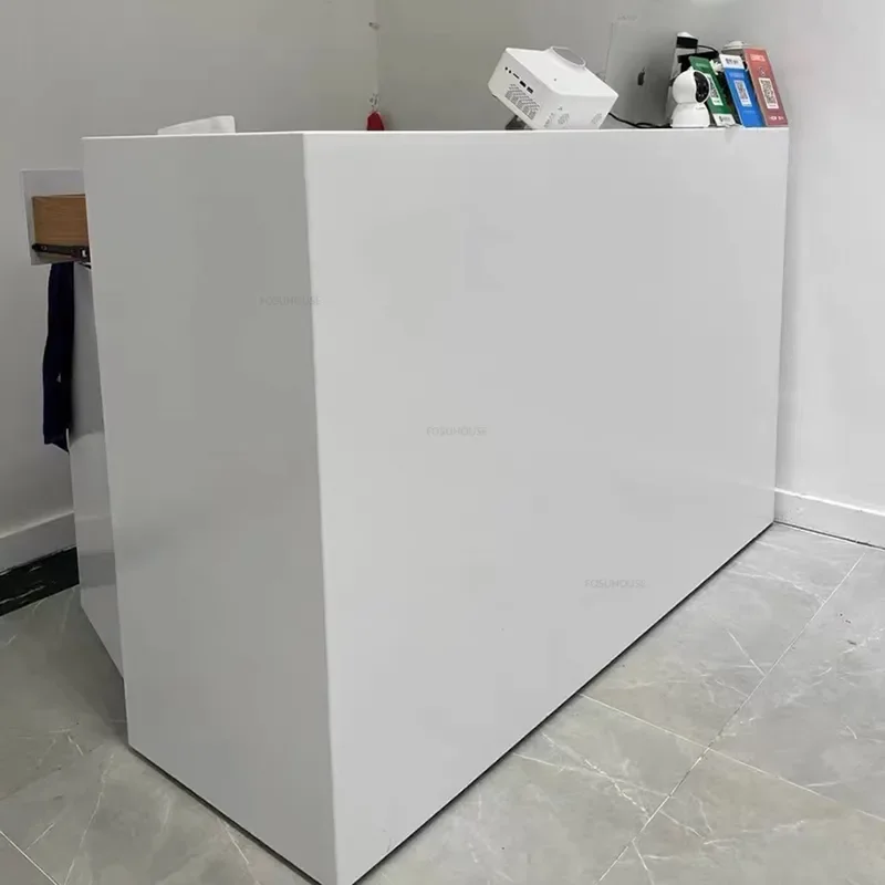 Description Picture 2 of itemNordic Company Reception Desks French Clothing Shop Bar Table Modern Beauty Salon Reception Counter Small Barber Shop Front Desk