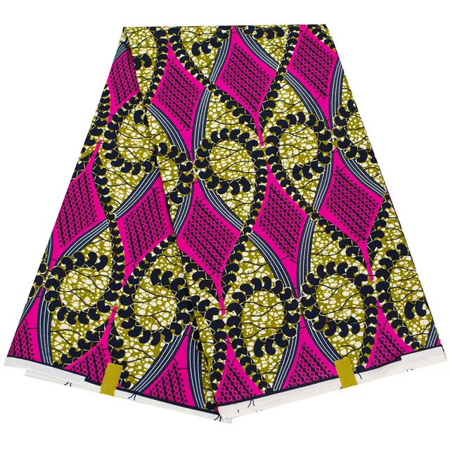 Most Popular African Real Wax Fabric Cotton Nigeria Style High Quality Ankara Golden Gold Print Wax Pagne For Party Dress